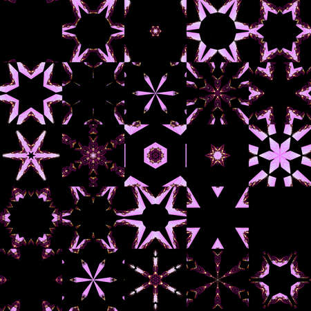 Seamless pattern with multicolored snowflakes. Design for Christmas and New Year greeting cards,...