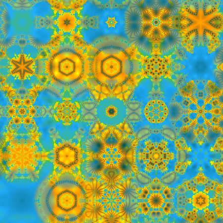Seamless pattern with multicolored snowflakes. Design for Christmas and New Year greeting cards,...