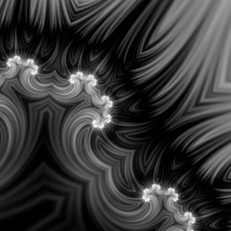 Digital abstract fractal background generated at computer in black and white.の写真素材