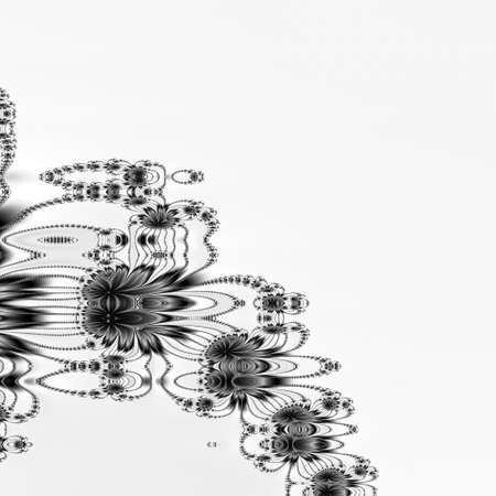 Digital abstract fractal background generated at computer in black and white.の写真素材