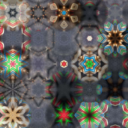 Seamless pattern with multicolored snowflakes. Design for Christmas and New Year greeting cards,...