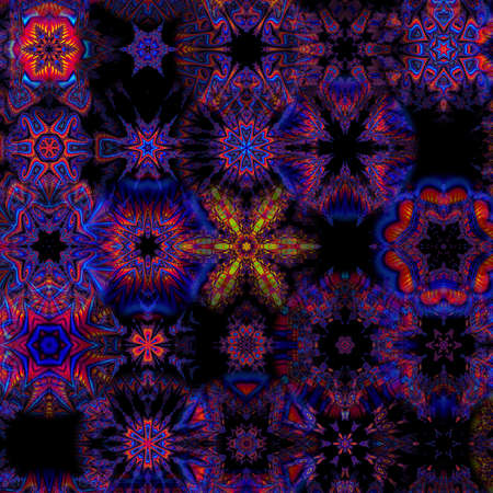 Seamless pattern with multicolored snowflakes. Design for Christmas and New Year greeting cards,...