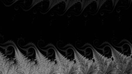 Digital abstract fractal background generated at computer in black and white.の写真素材