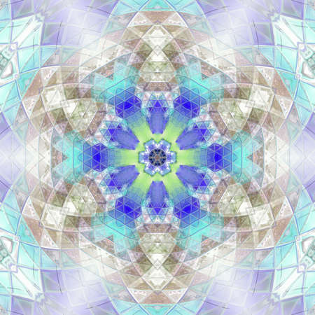 Stained Glass Pattern series. Artistic abstraction composed of virtual stained glass fragments on...