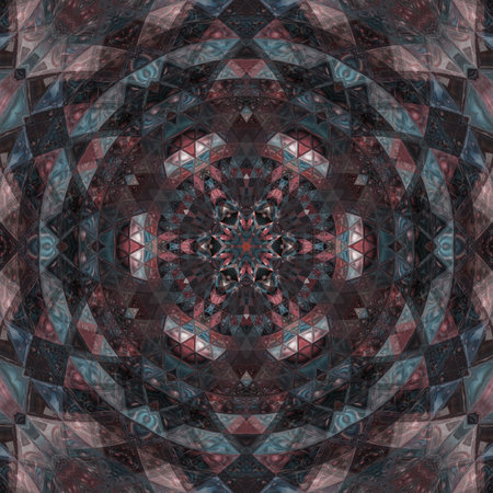 Stained Glass Pattern series. Artistic abstraction composed of virtual stained glass fragments on...