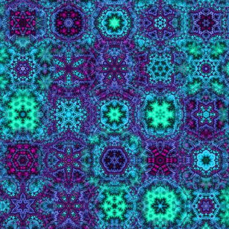 Seamless pattern with multicolored snowflakes. Design for Christmas and New Year greeting cards,...