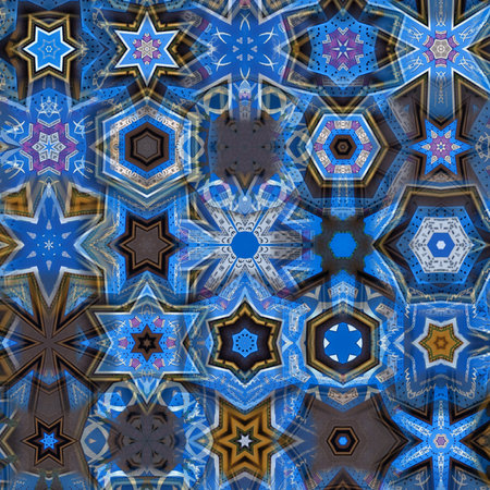 Seamless pattern with multicolored snowflakes. Design for Christmas and New Year greeting cards,...
