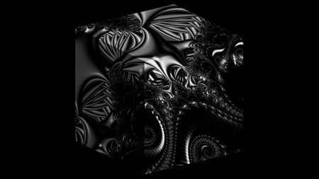 Digital abstract fractal background generated at computer in black and white.の写真素材