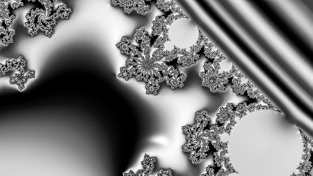 Digital abstract fractal background generated at computer in black and white.の写真素材