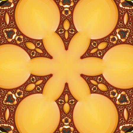 3D render of plastic background seamless tile with embossed abstract colorful pattern symmetryの写真素材