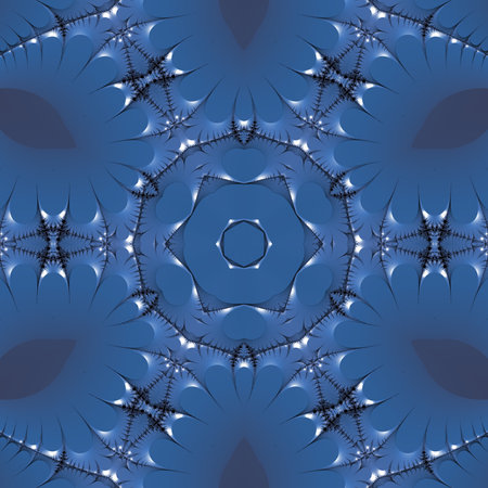 Abstract fractal background. Computer generated graphics. Blue and white.の写真素材