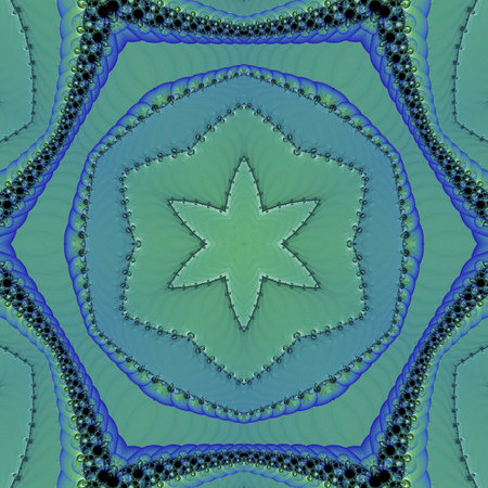 Abstract fractal computer generated composition with various geometrical shapes.