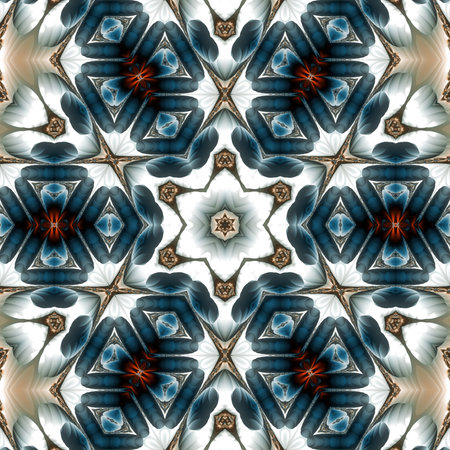 Kaleidoscopic wallpaper tiles. Seamless texture or background