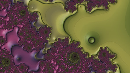 Fantasy chaotic colorful fractal pattern. Abstract fractal shapes. 3D rendering illustration background or wallpaper.の写真素材