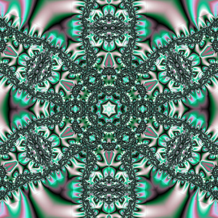 Abstract fractal computer generated composition with various geometrical shapes.の写真素材