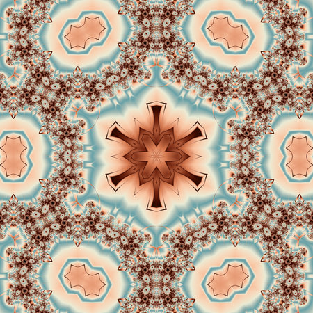 Abstract fractal computer generated composition with various geometrical shapes.の写真素材