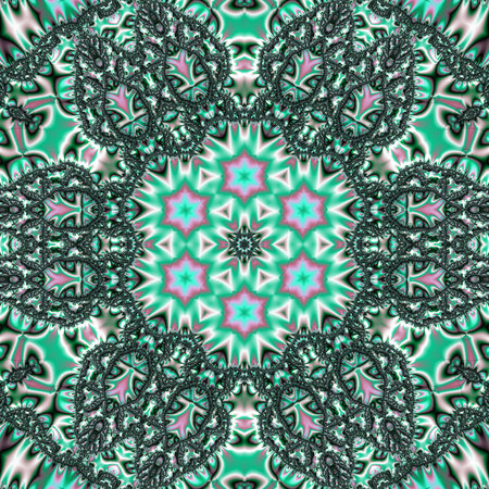 Abstract fractal computer generated composition with various geometrical shapes.の写真素材
