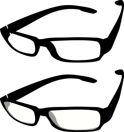 Black glasses with glass and withouのイラスト素材