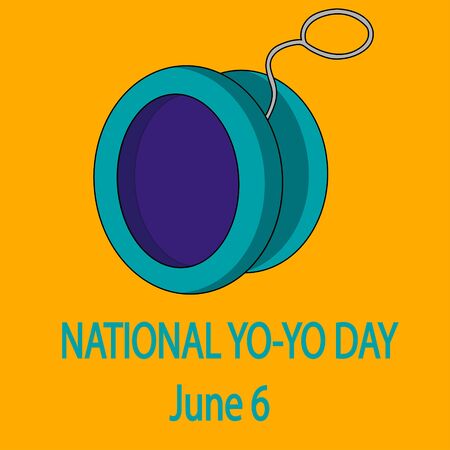 National Yo-Yo Day. June 6. stock vector poster illustrationのイラスト素材