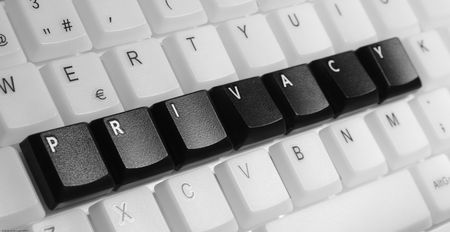 Privacy on computer keyboard の写真素材