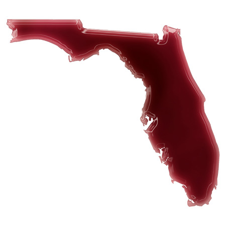 Pool of blood (or wine) that formed the shape of Florida. (series)の写真素材