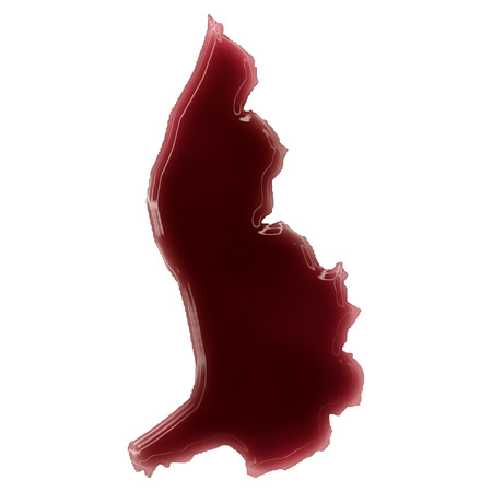 Pool of blood (or wine) that formed the shape of Lichtenstein. (series)の写真素材