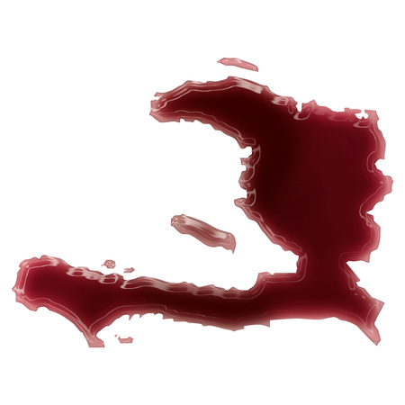 Pool of blood (or wine) that formed the shape of Haiti. (series)の写真素材