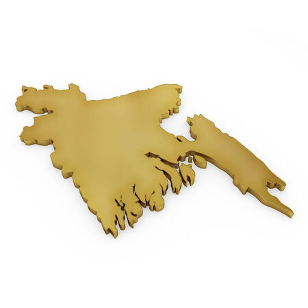 The golden shape of Bangladesh isolated on whiteの写真素材