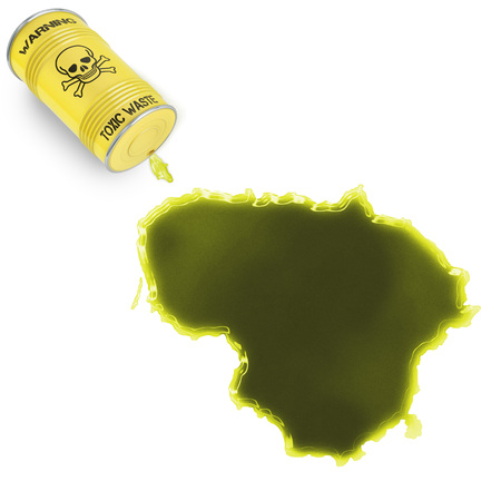 Glossy spill of a toxic substance in the shape of Lithuania (series)