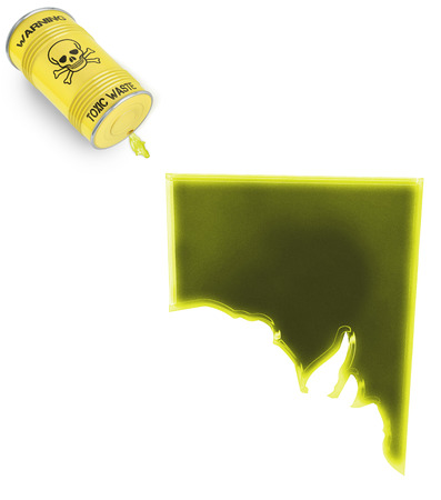 Glossy spill of a toxic substance in the shape of Southern Australia (series)の写真素材