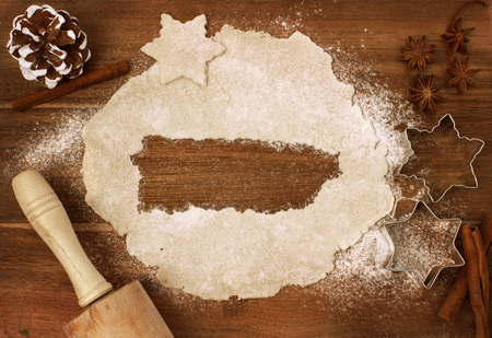 Festive cookie dough with the shape of Puerto Rico cut out (series)の写真素材