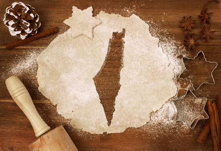 Festive cookie dough with the shape of Israel cut out (series)の写真素材