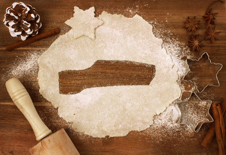 Festive cookie dough with the shape of Gambia cut out (series)の写真素材