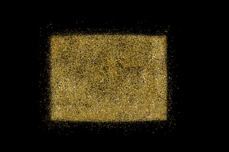 Colorado shaped from golden glitter on a black background (series)の写真素材