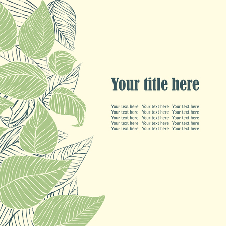 Abstract graphic background with green leaves, vector illustrationのイラスト素材