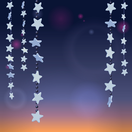 Abstract night background with 3d stars, vector illustrationのイラスト素材