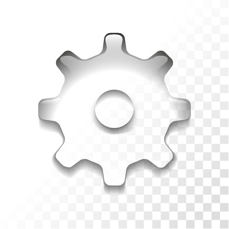 Transparent glossy settings isolated icon, vector illustrationのイラスト素材