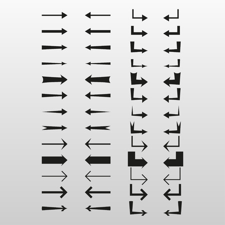 Set of simple arrows with different directions, vector illustrationのイラスト素材