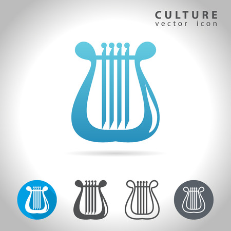 Culture icon set, collection of harp images, illustrationのイラスト素材