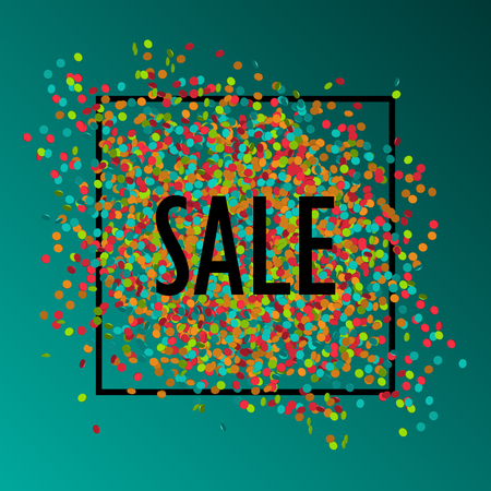Festive sale background with colorful confettiのイラスト素材