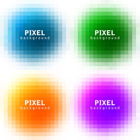 Set of abstract pixel colorful backgroundsのイラスト素材