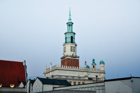 City Hall in Poznan against clear sky. Travel, Poland tourism, architecture concept.の写真素材
