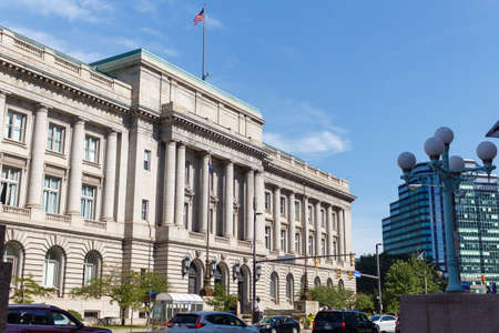 Cleveland, Ohio, USA - September 25, 2019: Cleveland City Hall at 601 Lakeside Avenue East.