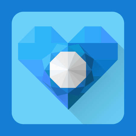 Vector origami heart in flat designのイラスト素材