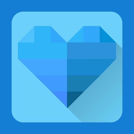 Vector origami heart in flat designのイラスト素材