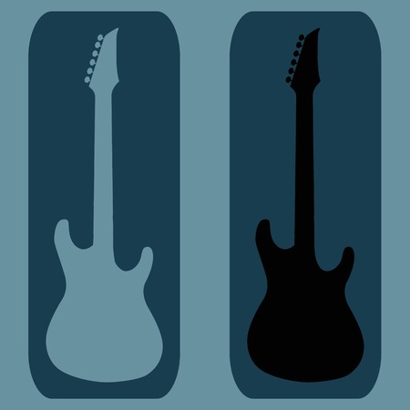 Vector illustration of electric guitar templateのイラスト素材