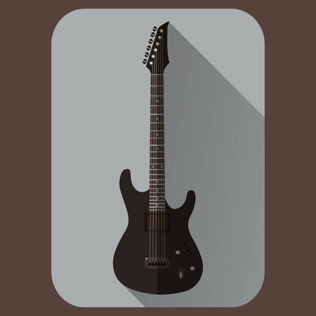 Vector illustration of electric guitar in flat styleのイラスト素材