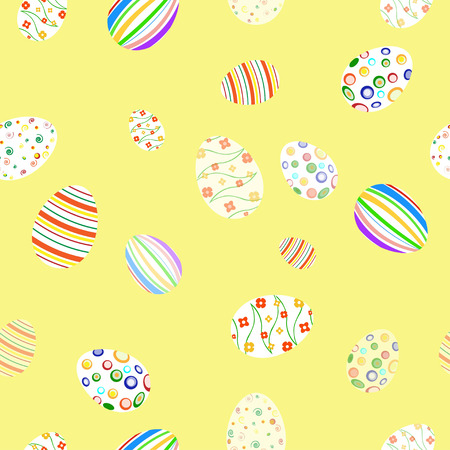 Vector pattern with colored Easter eggsのイラスト素材