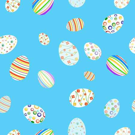 Vector pattern with colored Easter eggsのイラスト素材