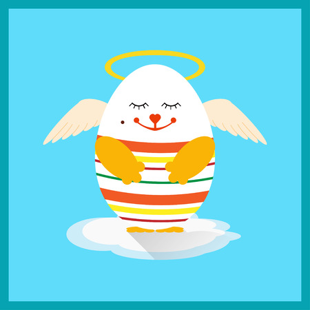 Vector illustration of Holly Easter egg with wingsのイラスト素材